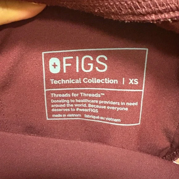 Figs Maroon Relaxed Fit Scrub Pants - Picture 2 of 7